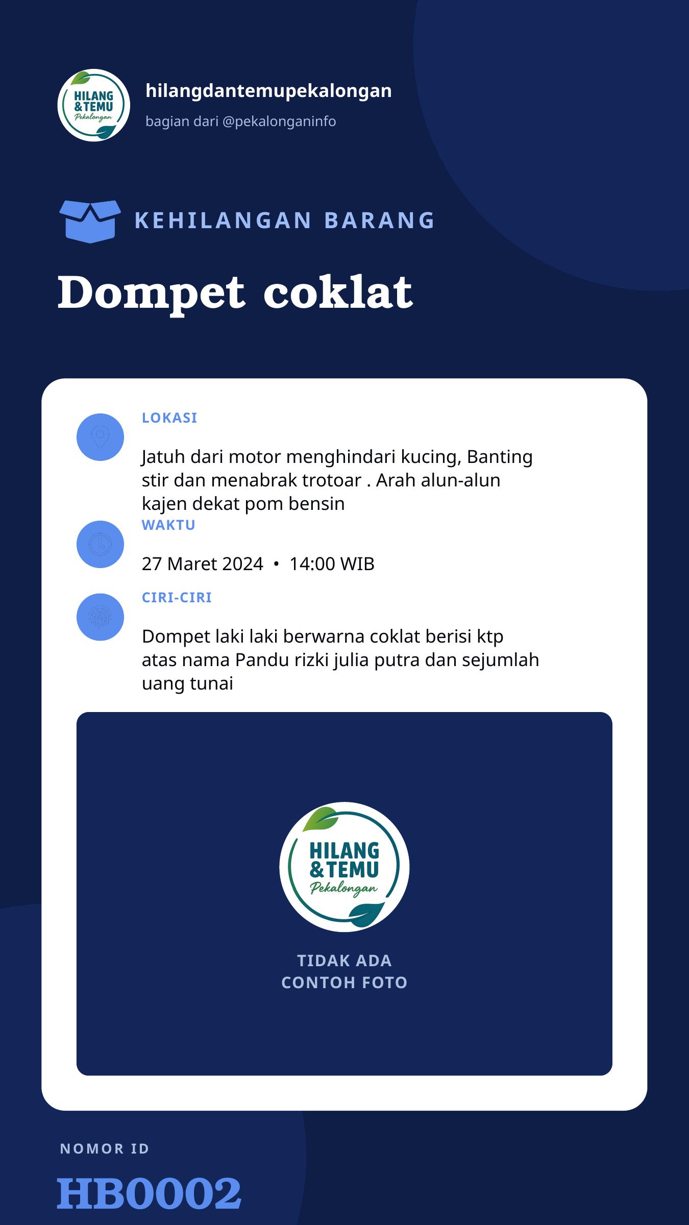 Story 9:16 laporan Dompet coklat