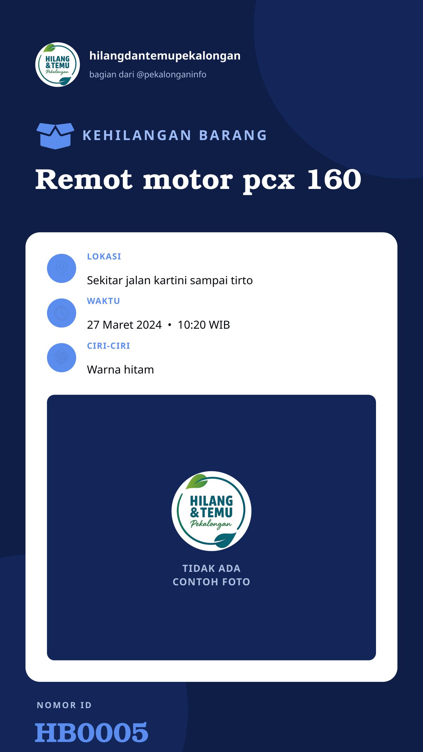 Story 9:16 laporan Remot motor pcx 160