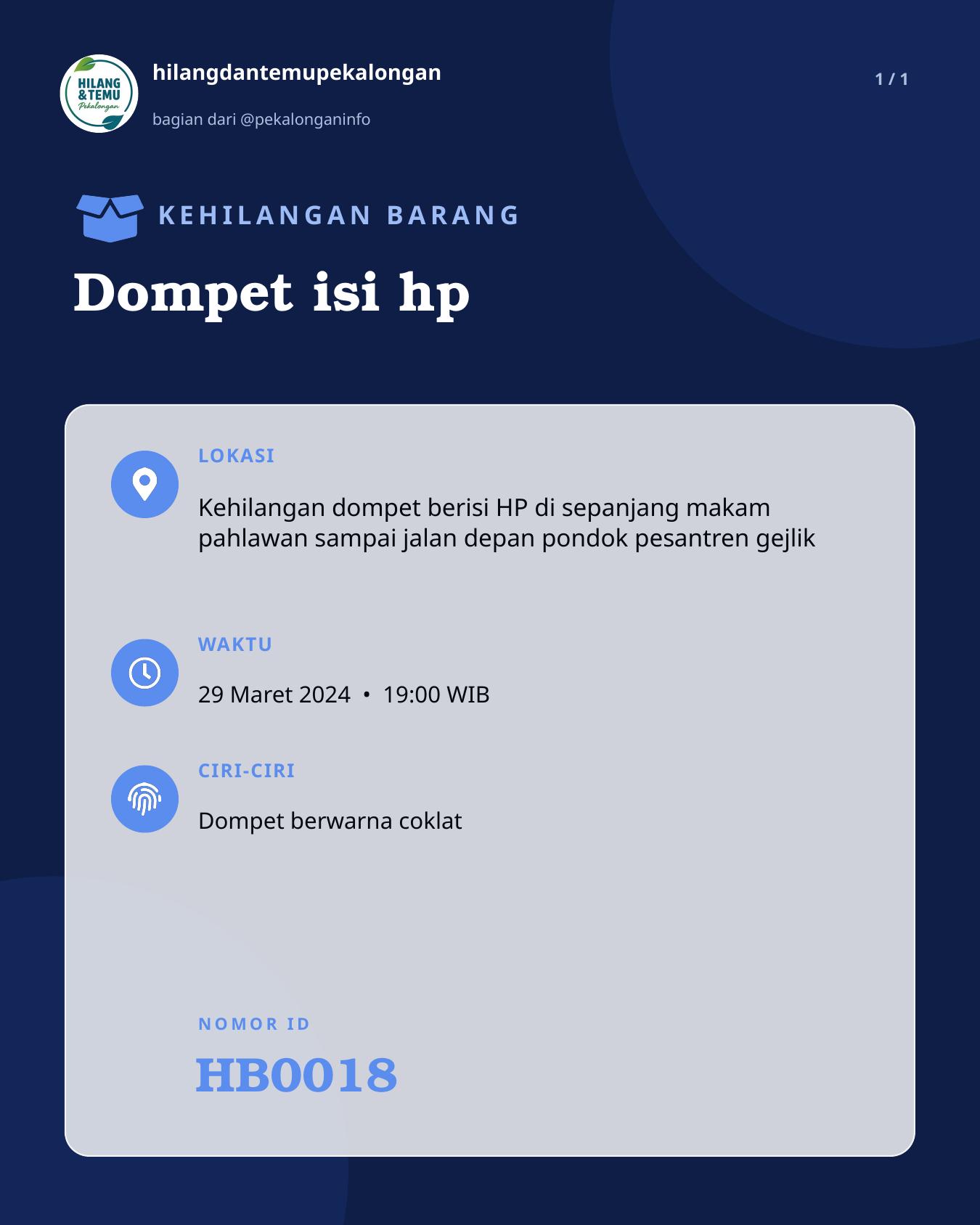 Slide laporan Dompet isi hp (HB0018)