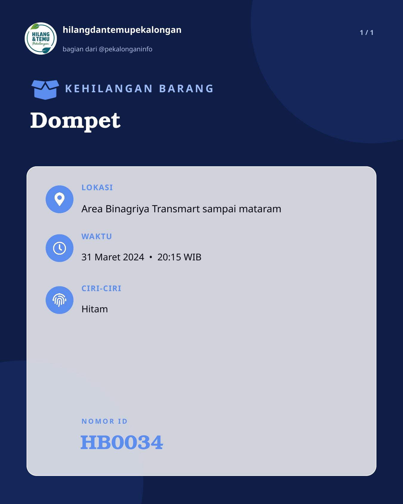Slide laporan Dompet (HB0034)