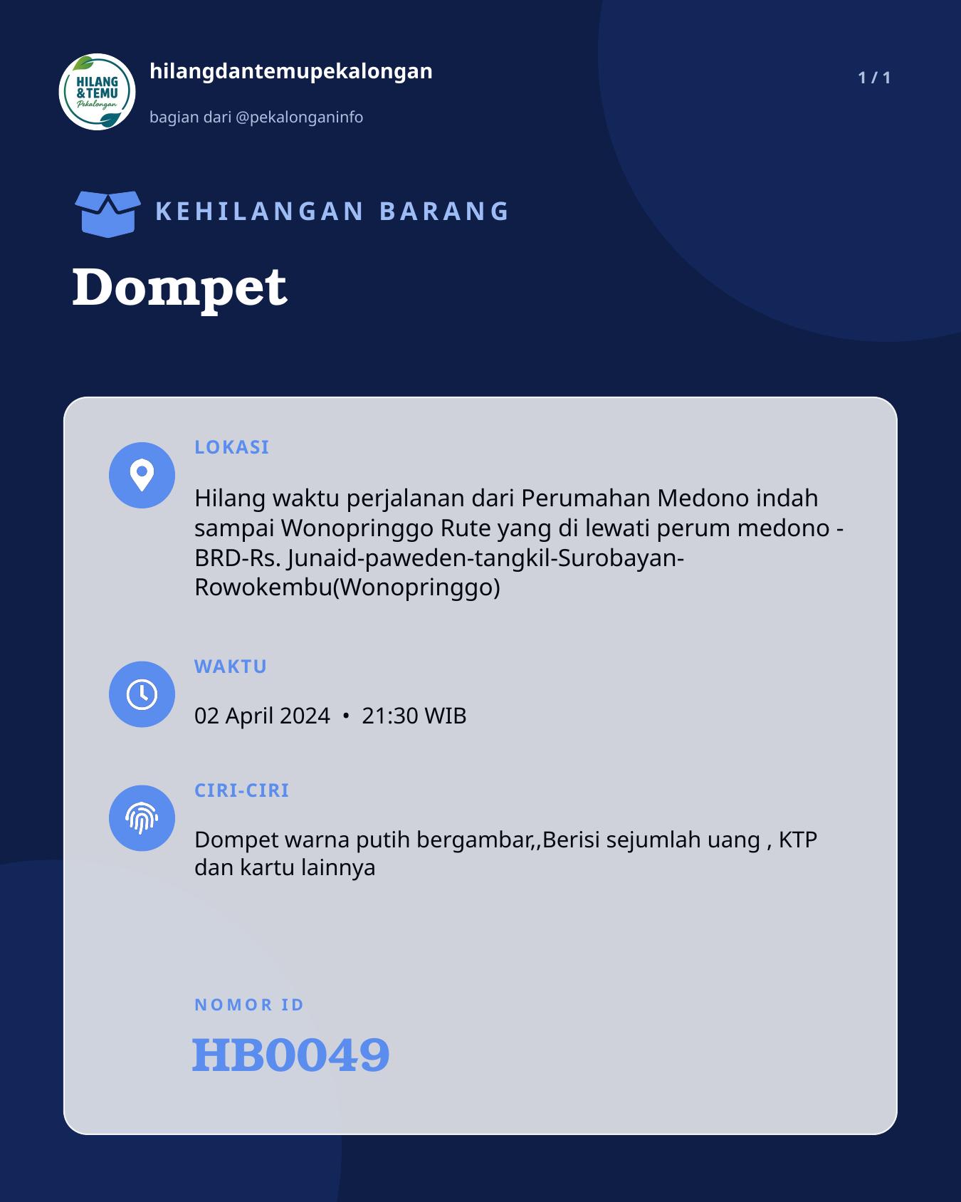 Slide laporan Dompet (HB0049)