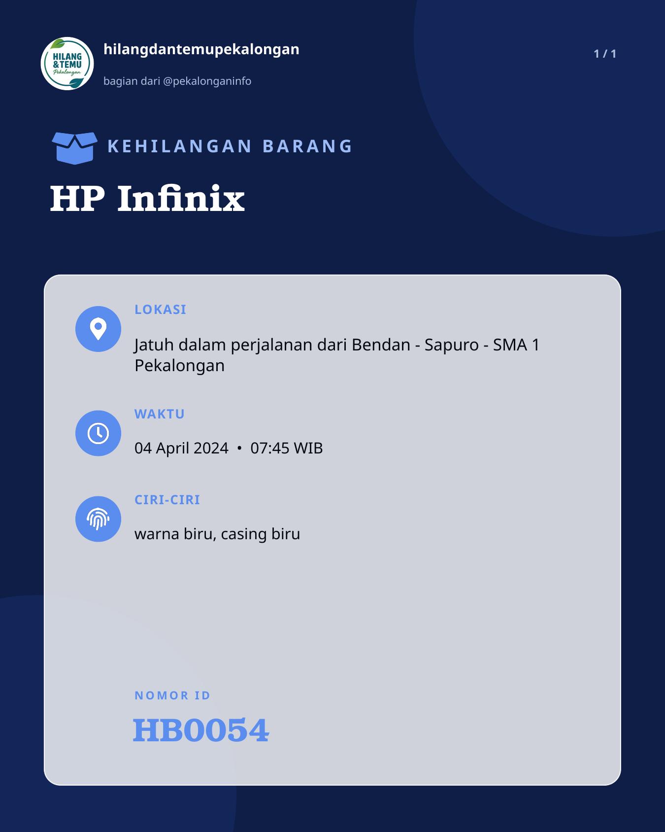 Slide laporan HP Infinix (HB0054)