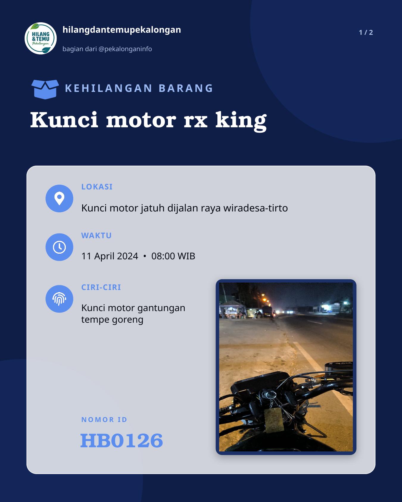 Slide 1 laporan Kunci motor rx king