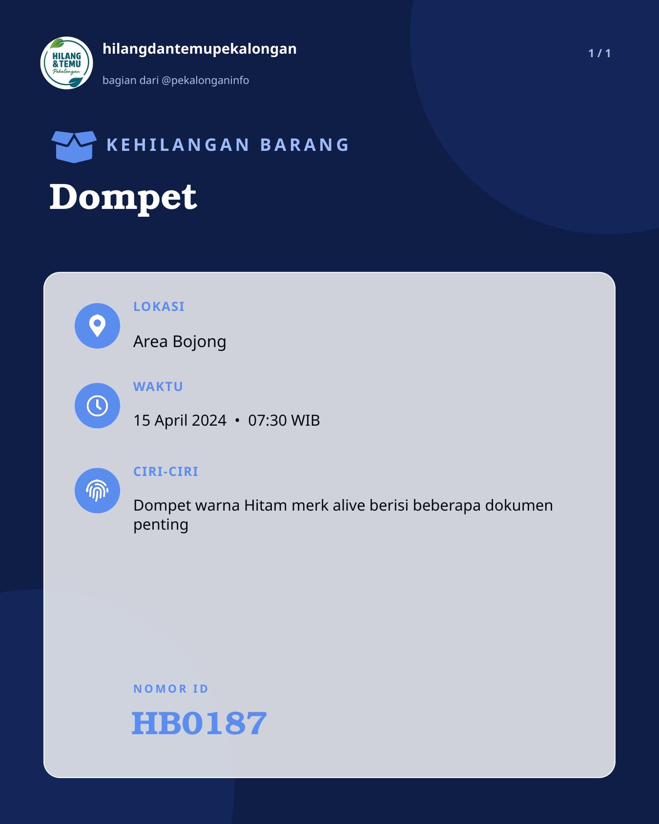 Slide laporan Dompet (HB0187)