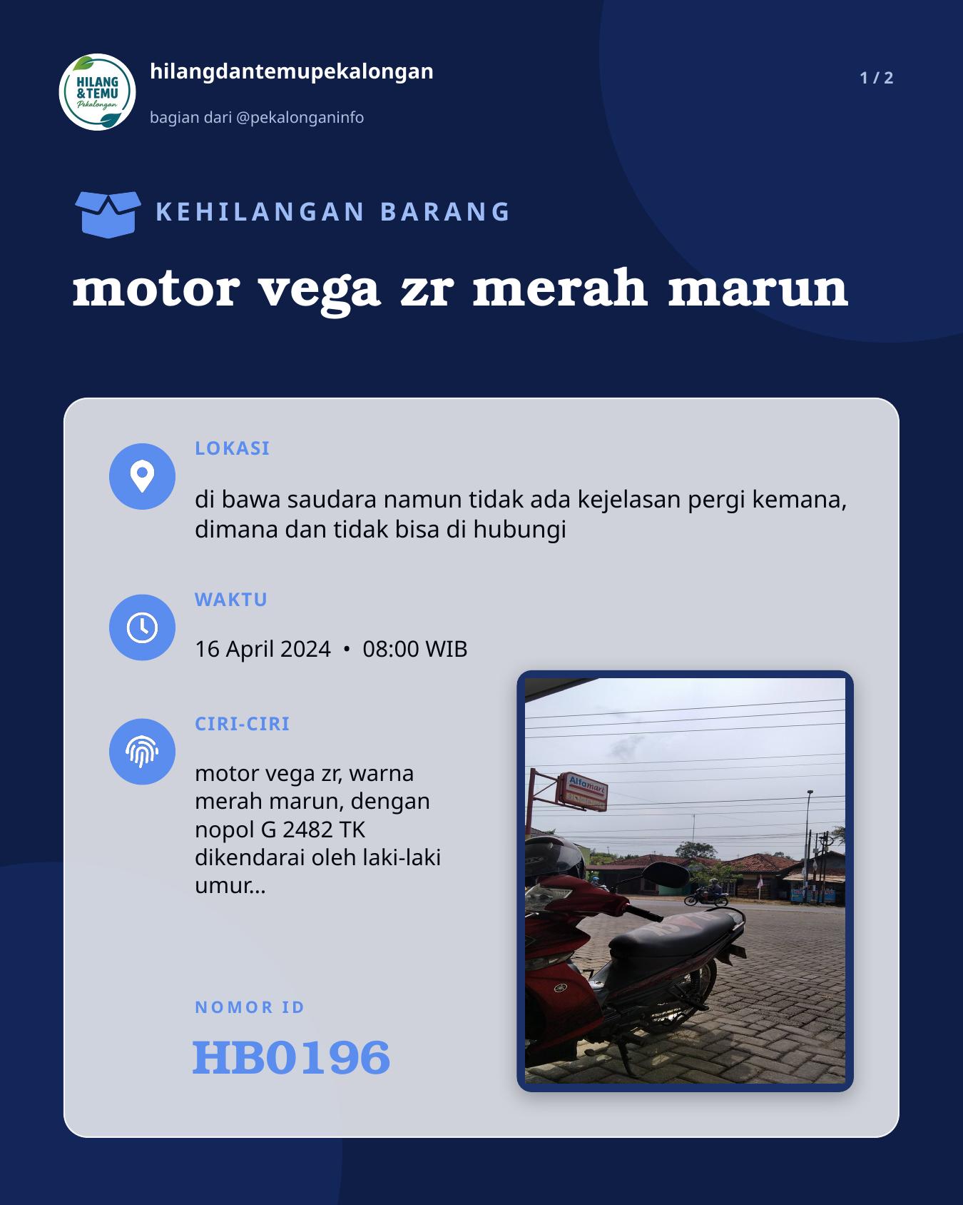 Slide 1 laporan motor vega zr merah marun