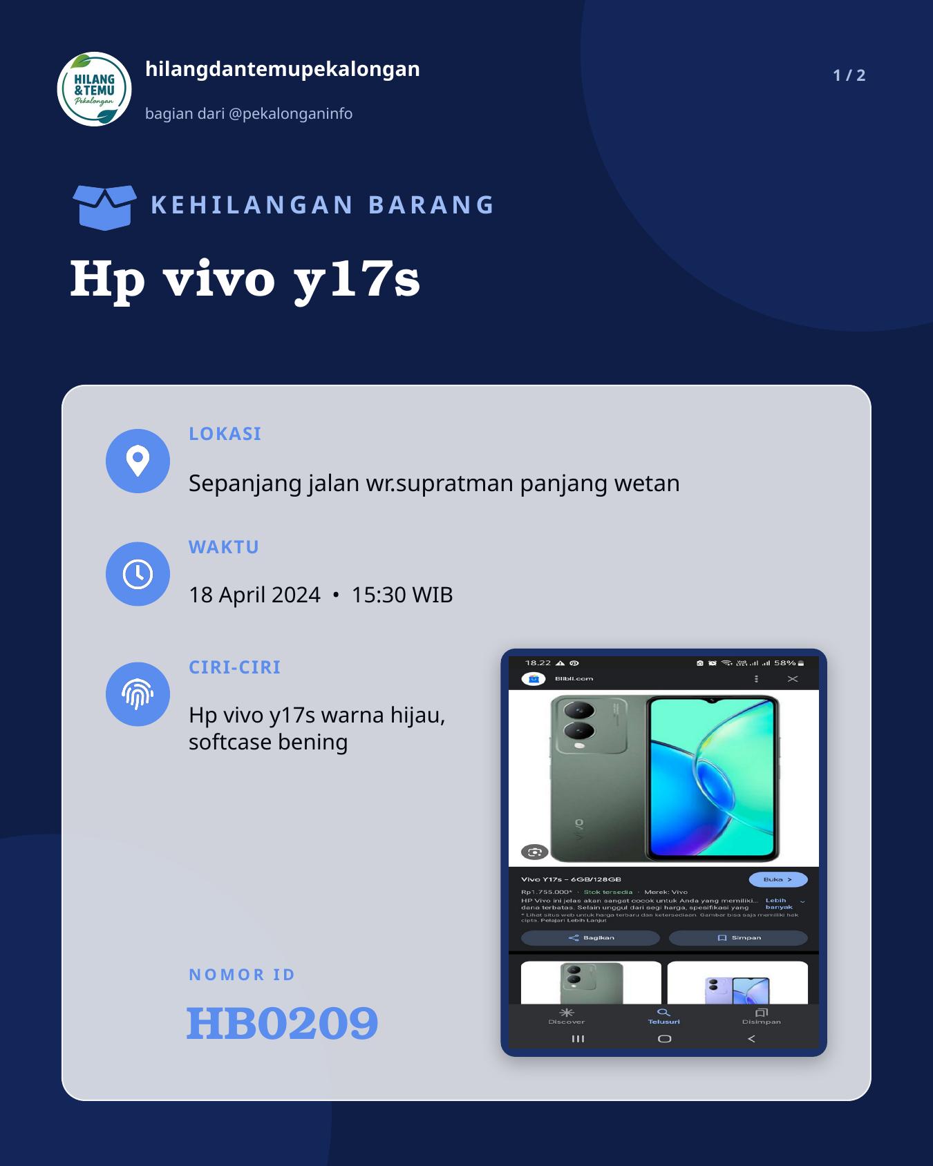 Slide 1 laporan Hp vivo y17s