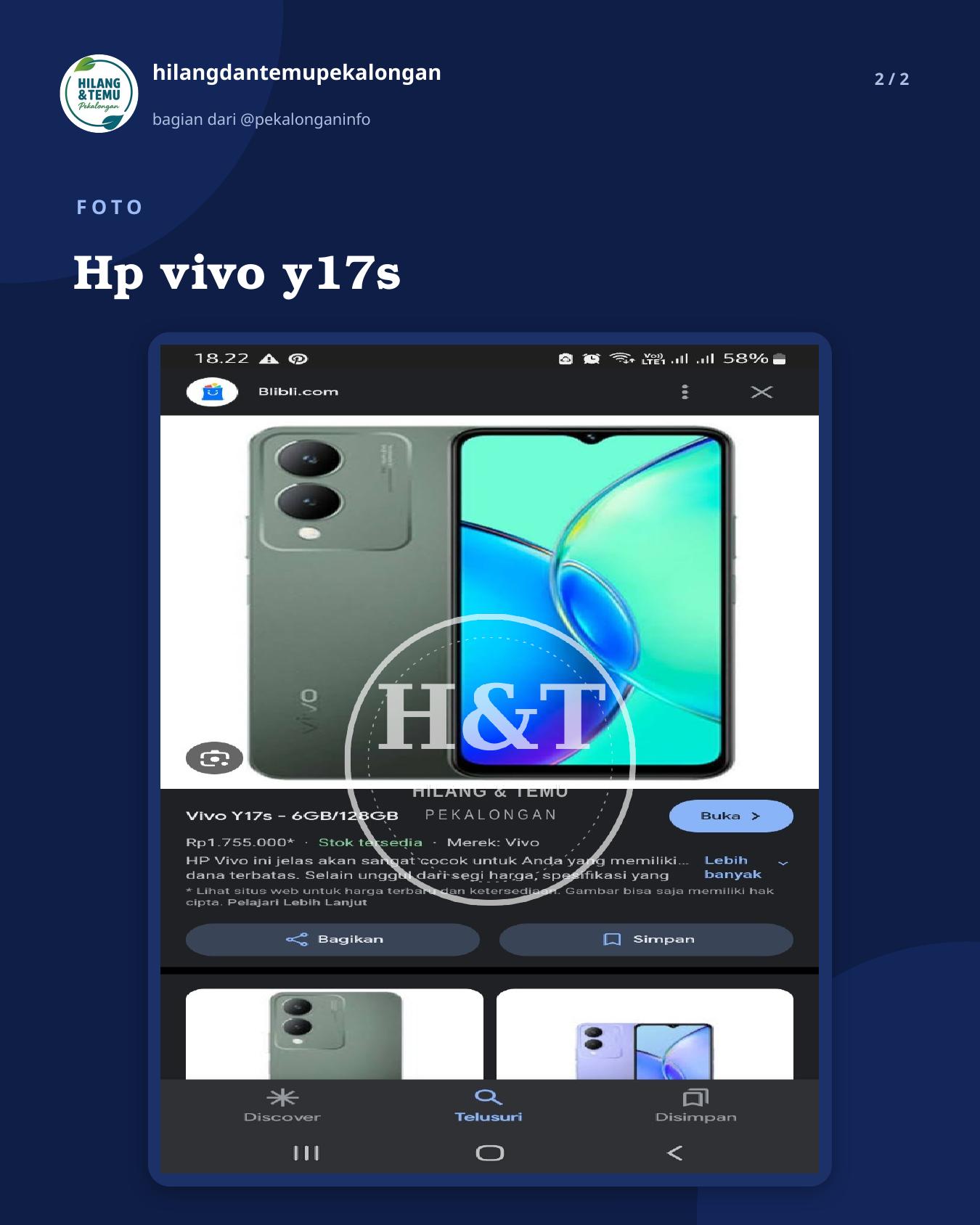 Slide 2 laporan Hp vivo y17s