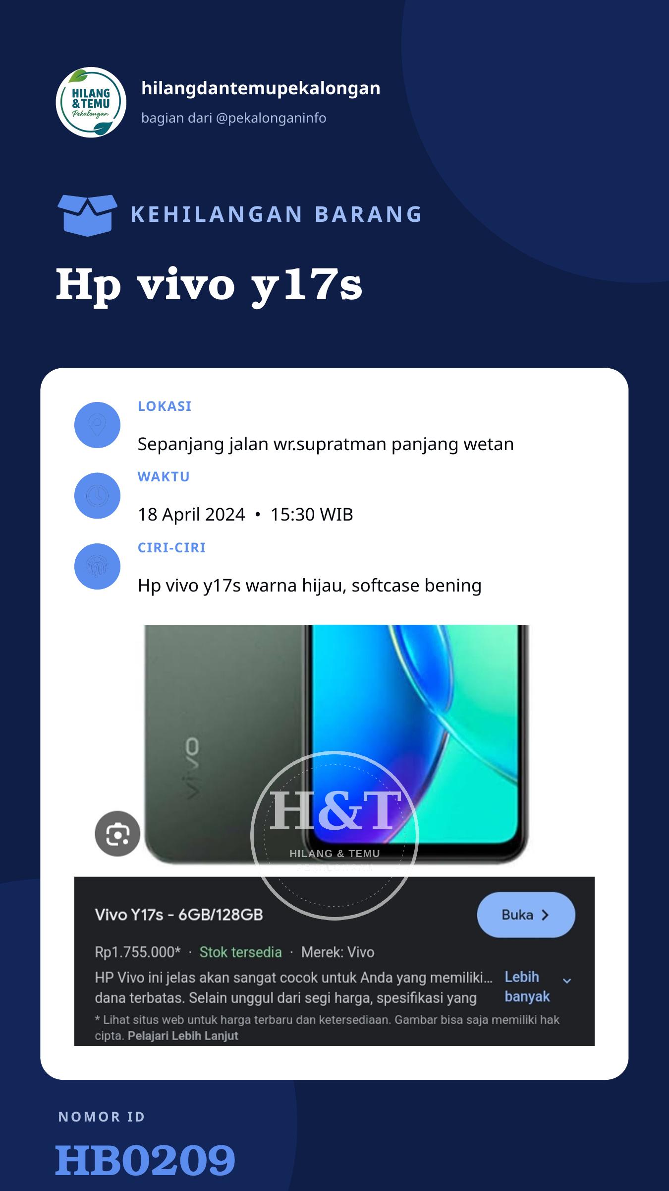 Story 9:16 laporan Hp vivo y17s