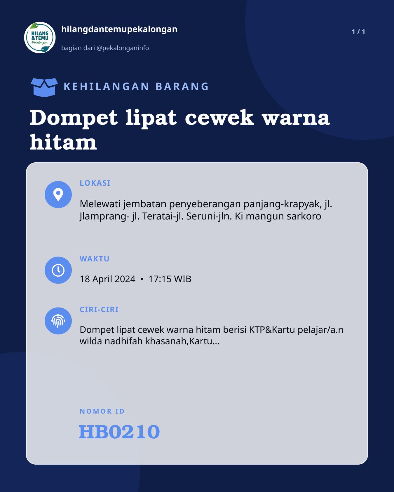 Slide laporan Dompet lipat cewek warna hitam (HB0210)