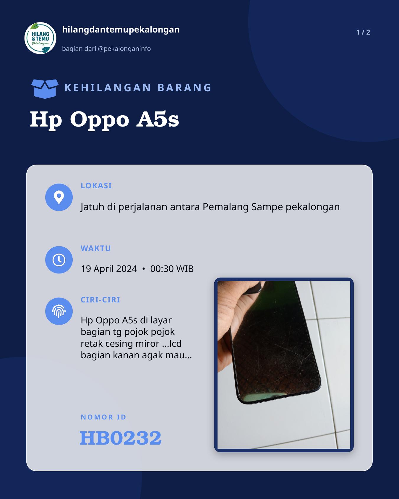 Slide 1 laporan Hp Oppo A5s