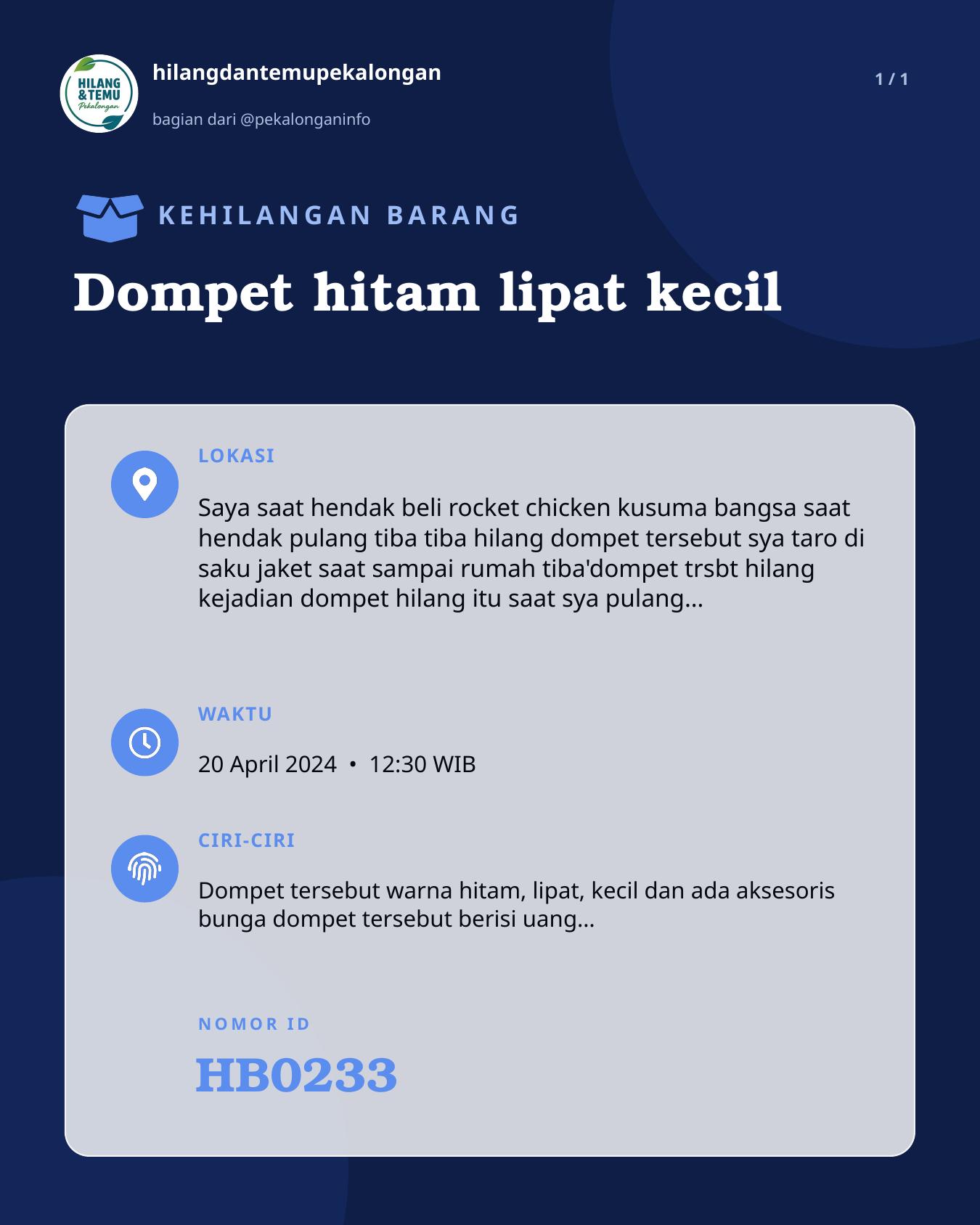 Slide laporan Dompet hitam lipat kecil (HB0233)