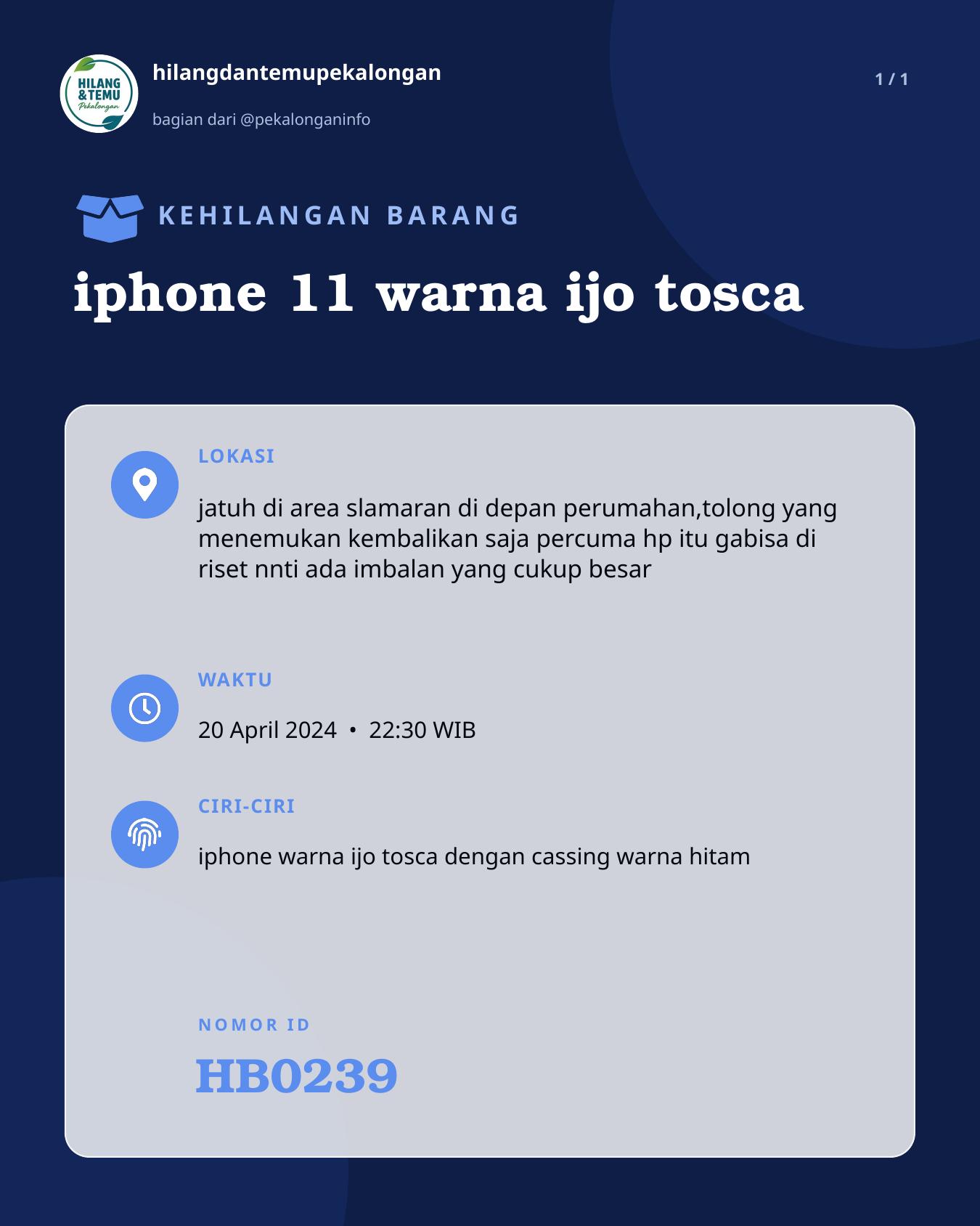 Slide laporan iphone 11 warna ijo tosca (HB0239)