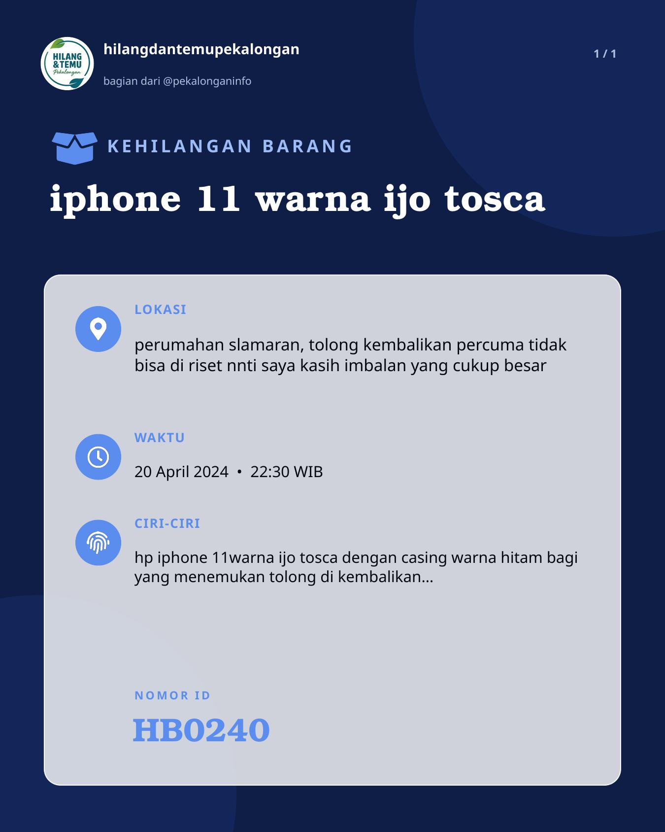 Slide laporan iphone 11 warna ijo tosca (HB0240)