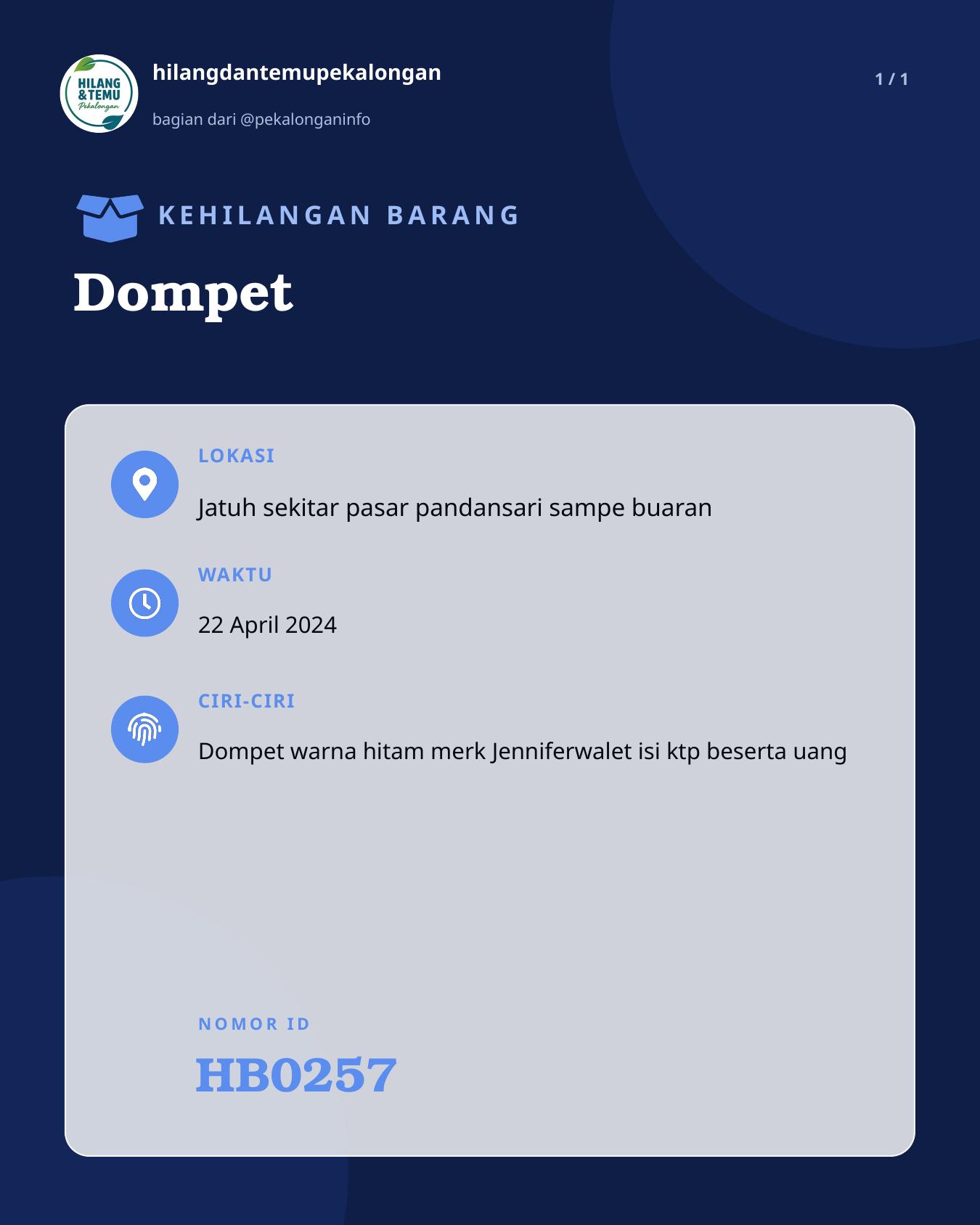 Slide laporan Dompet (HB0257)