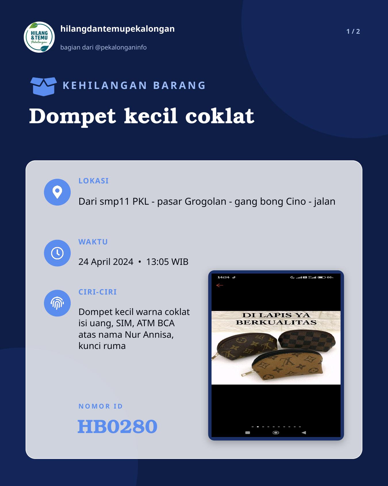 Slide 1 laporan Dompet kecil coklat