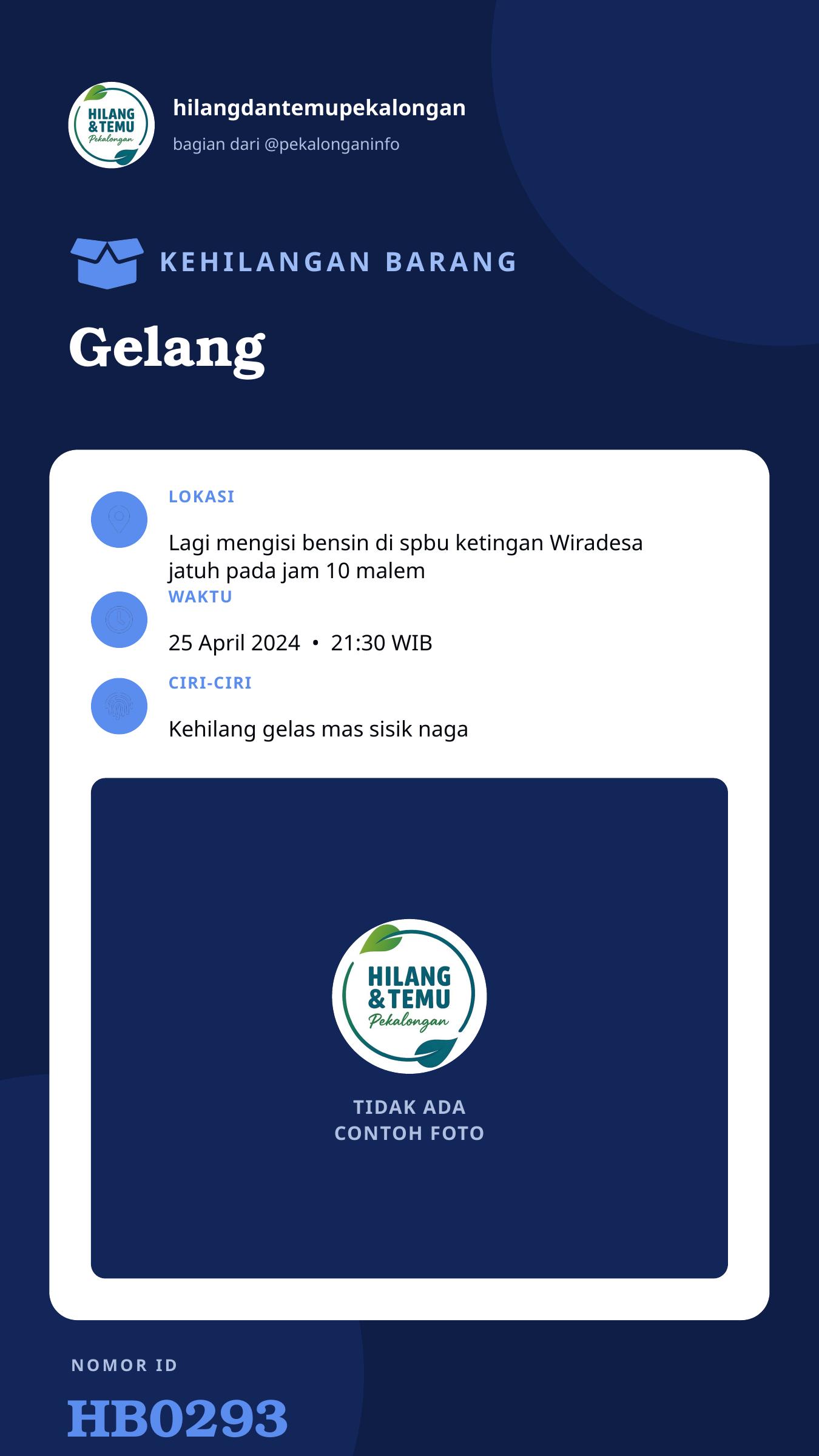 Story 9:16 laporan Gelang