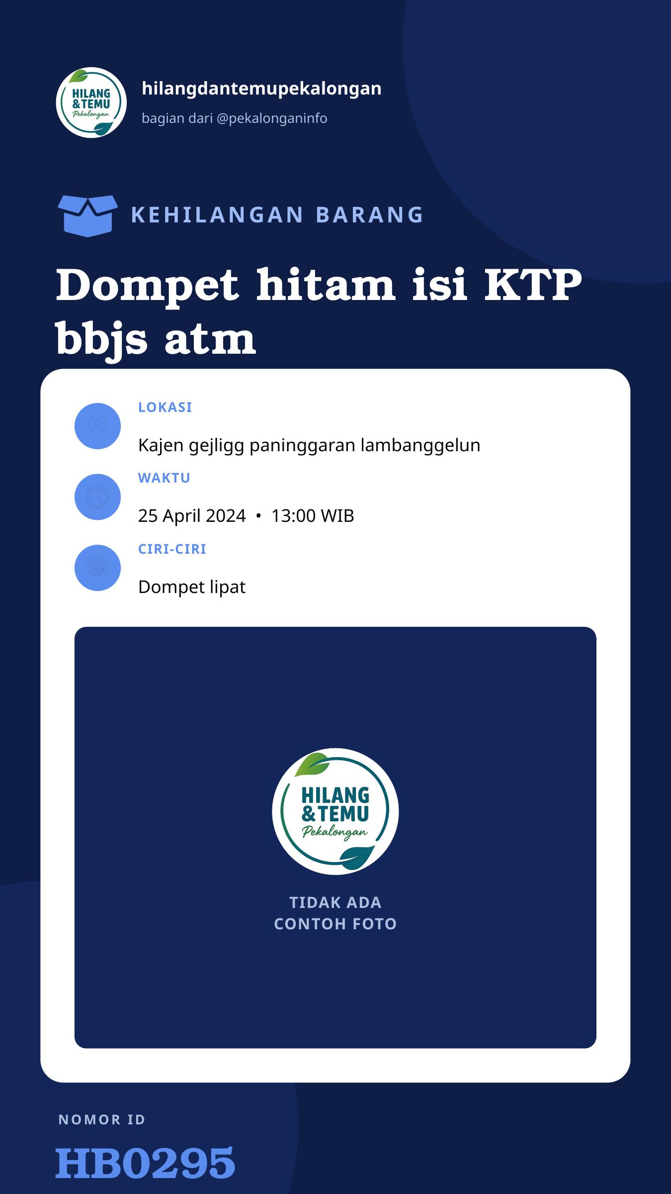 Story 9:16 laporan Dompet hitam isi KTP bbjs atm stnk dll