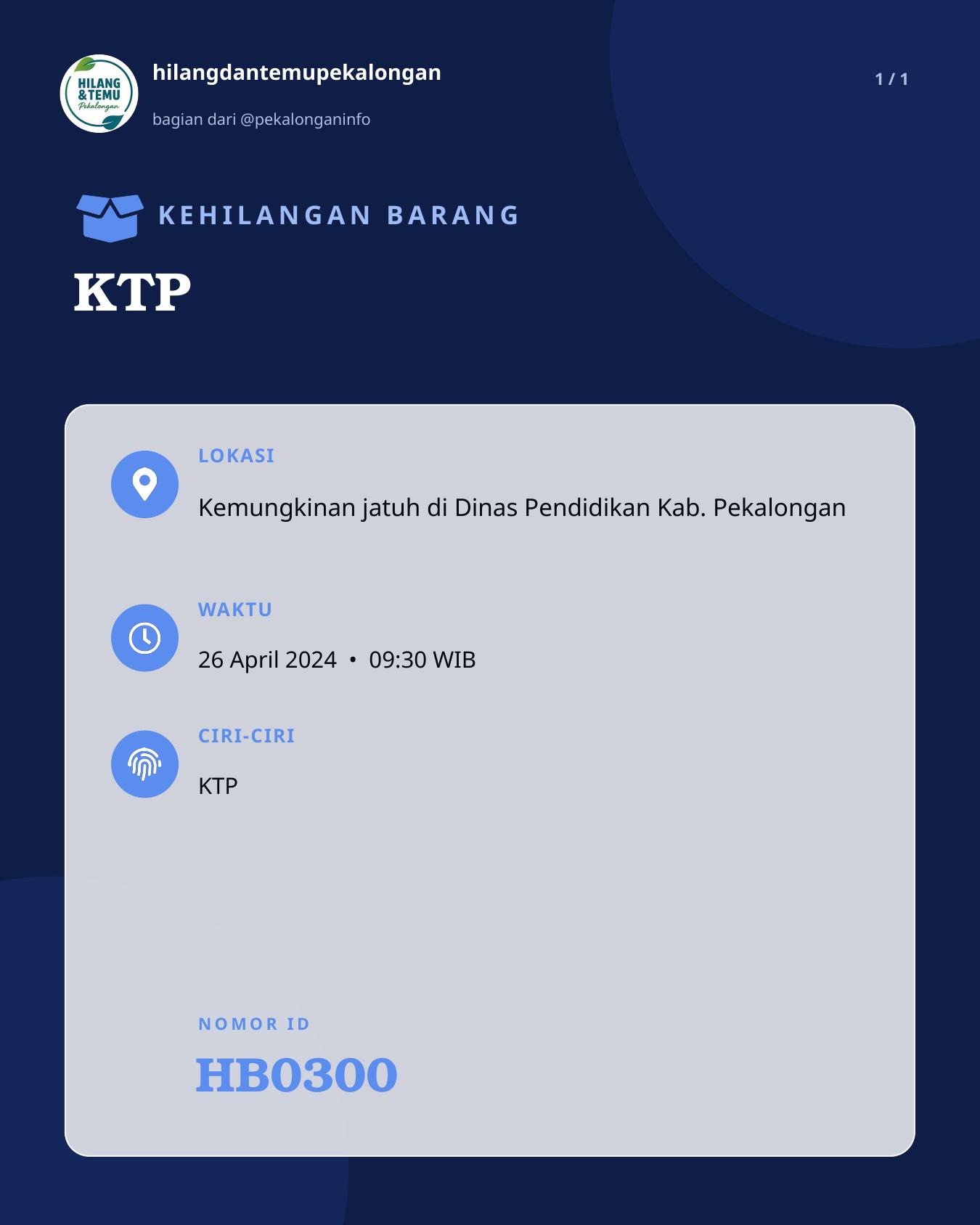 Slide laporan KTP (HB0300)