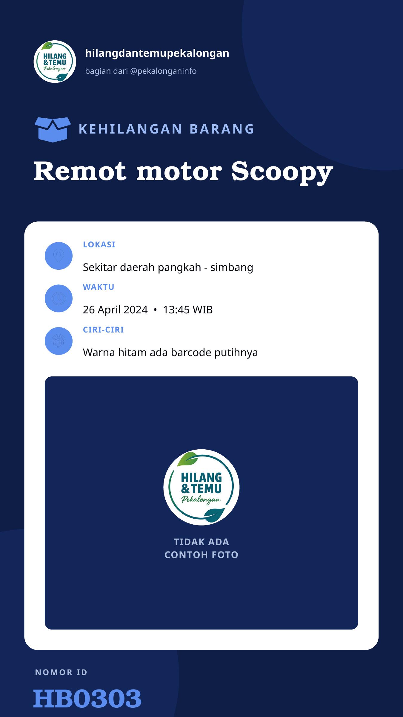 Story 9:16 laporan Remot motor Scoopy