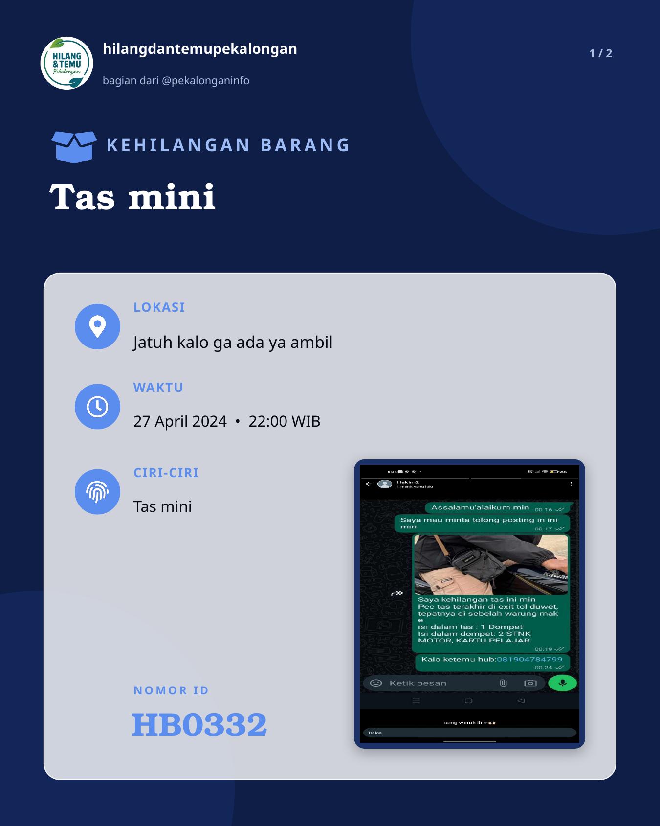 Slide 1 laporan Tas mini