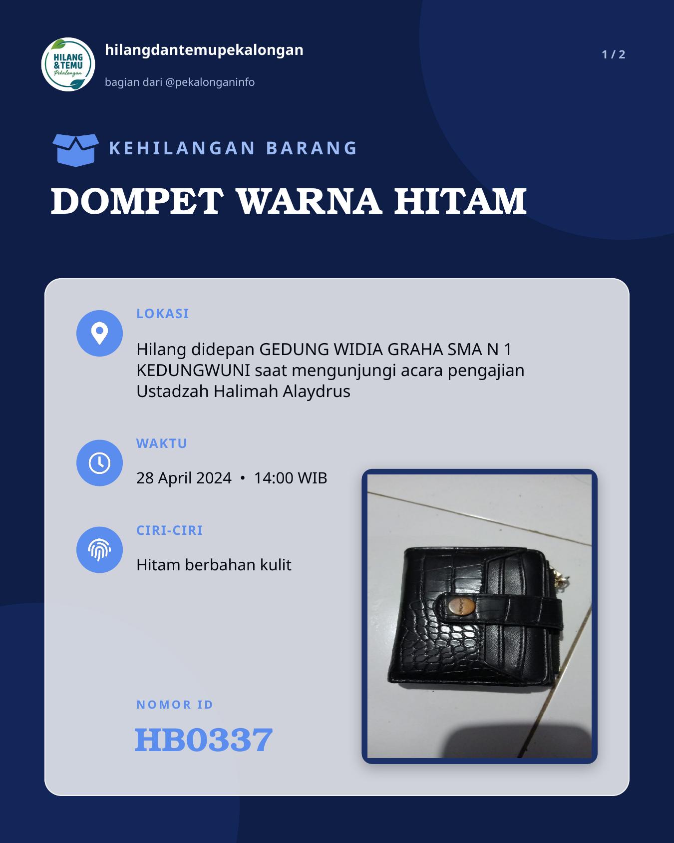 Slide 1 laporan DOMPET WARNA HITAM