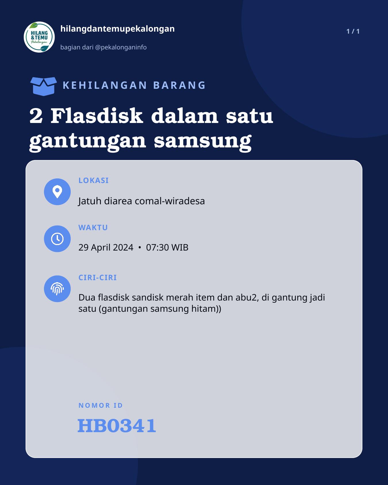 Slide laporan 2 Flasdisk dalam satu gantungan samsung (HB0341)