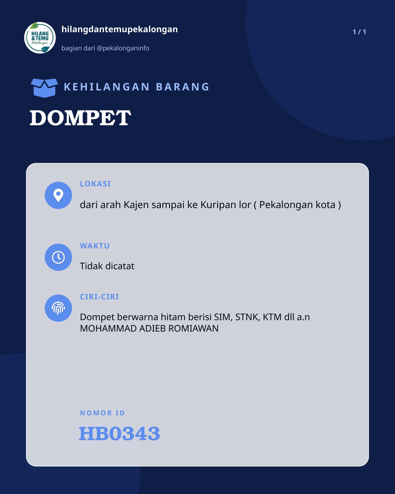 Slide laporan DOMPET (HB0343)