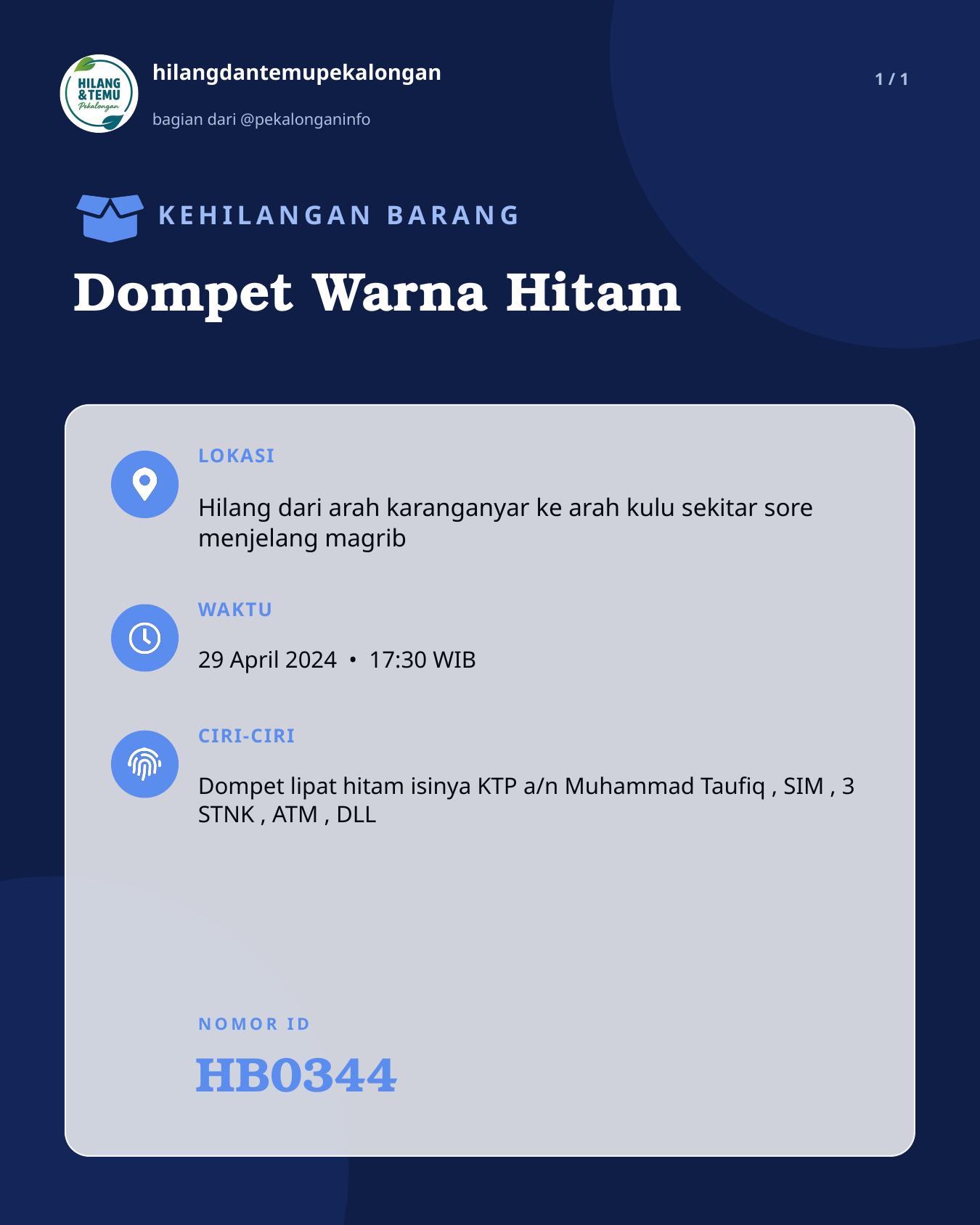 Slide laporan Dompet Warna Hitam (HB0344)