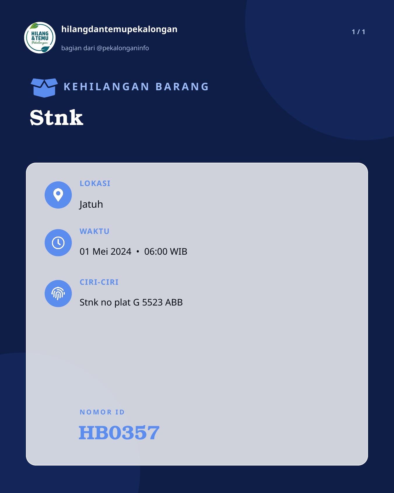 Slide laporan Stnk (HB0357)