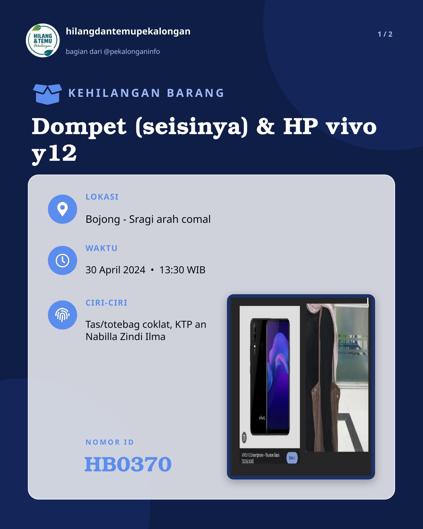 Slide 1 laporan Dompet (seisinya) & HP vivo y12