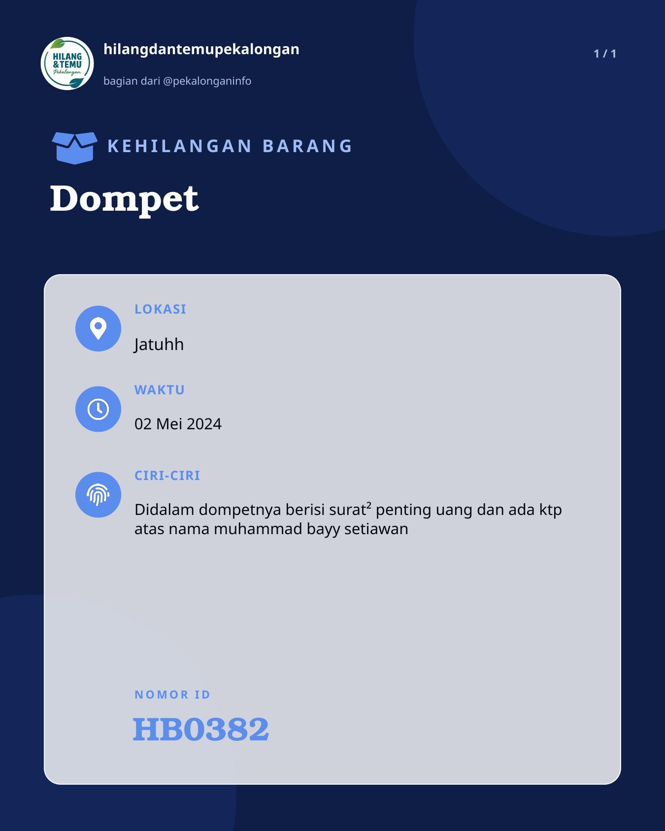 Slide laporan Dompet (HB0382)