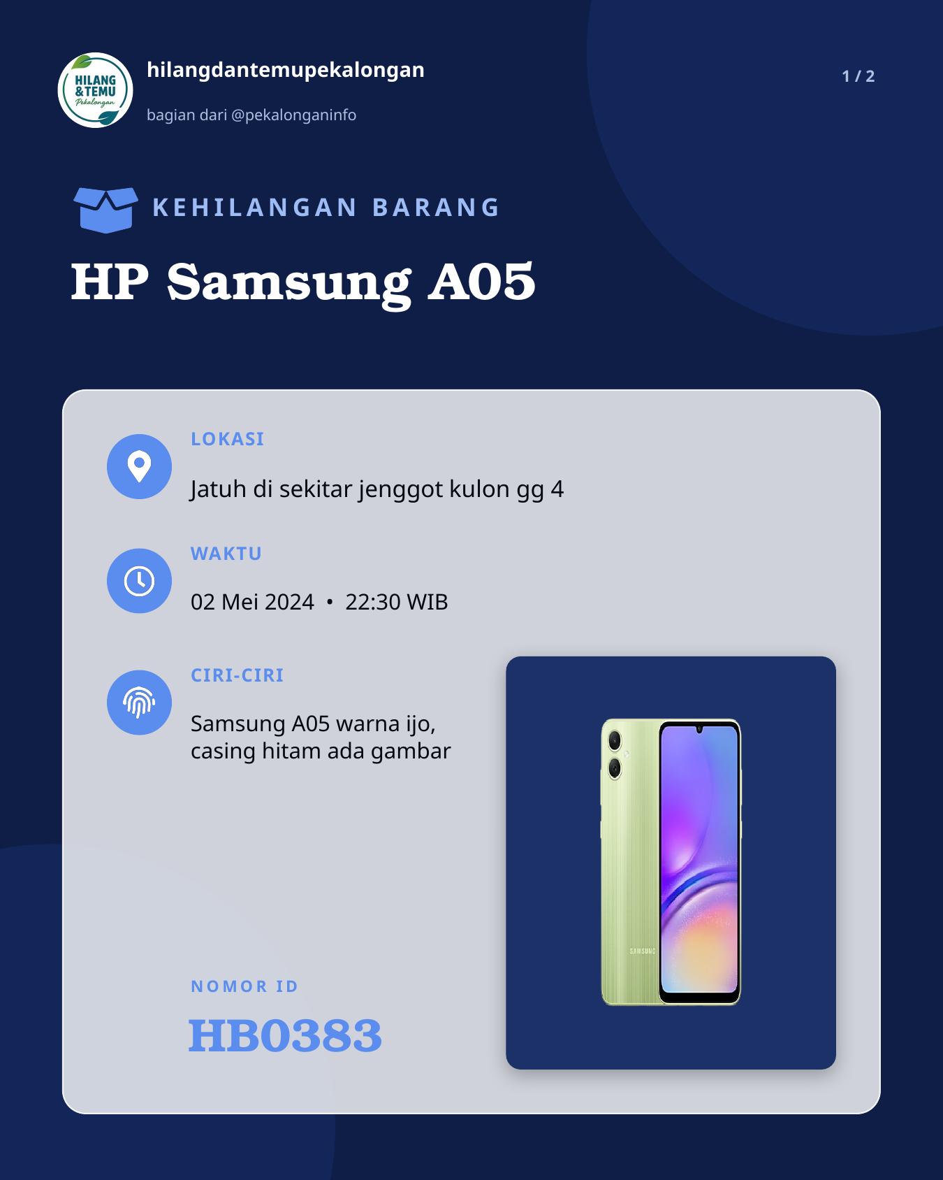 Slide 1 laporan HP Samsung A05
