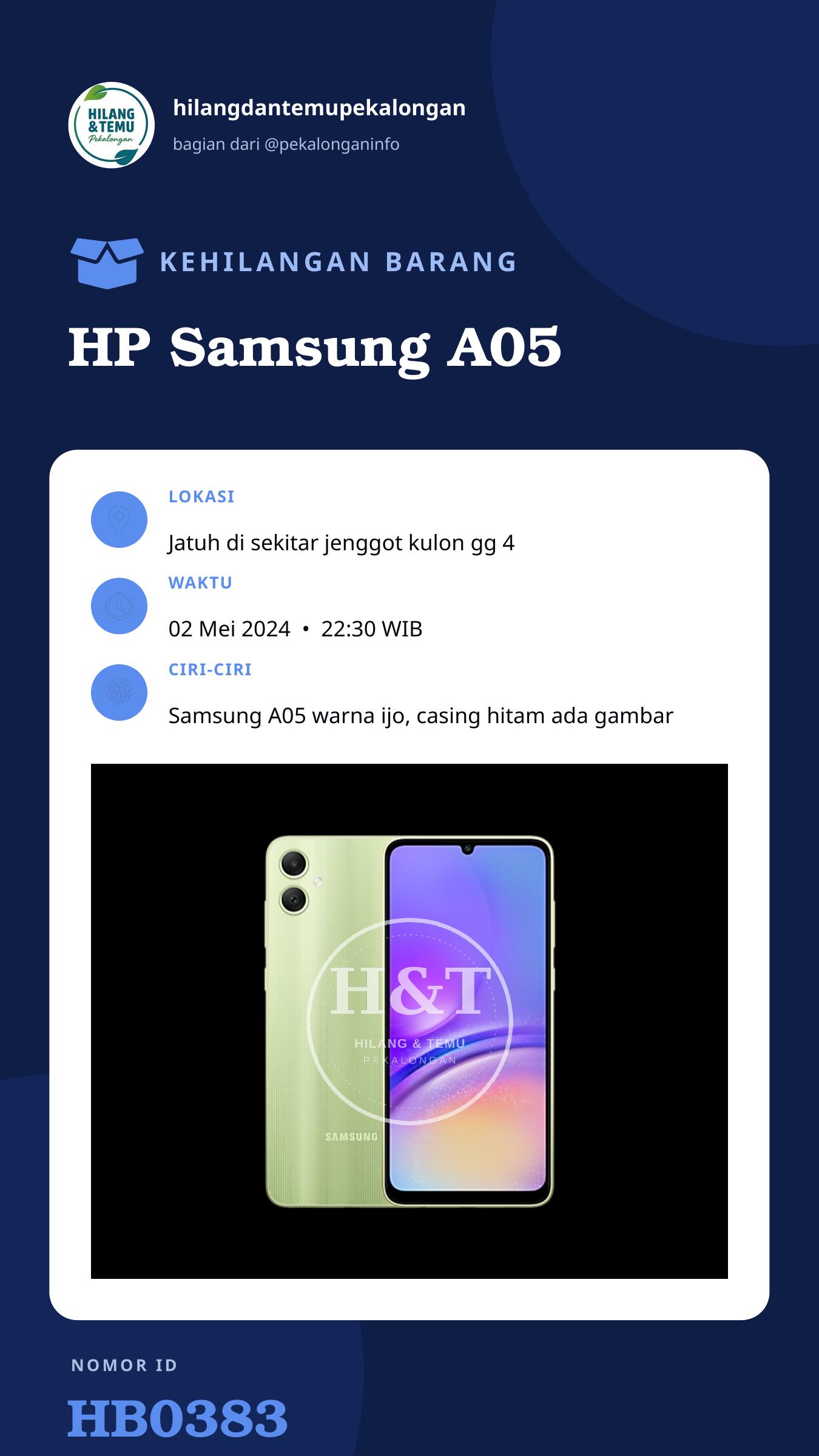 Story 9:16 laporan HP Samsung A05