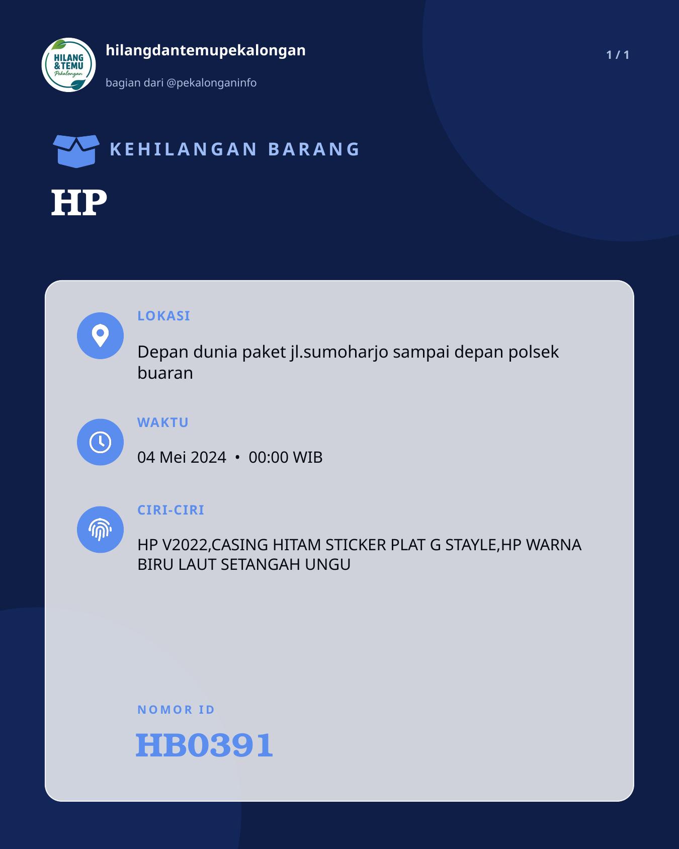 Slide laporan HP (HB0391)