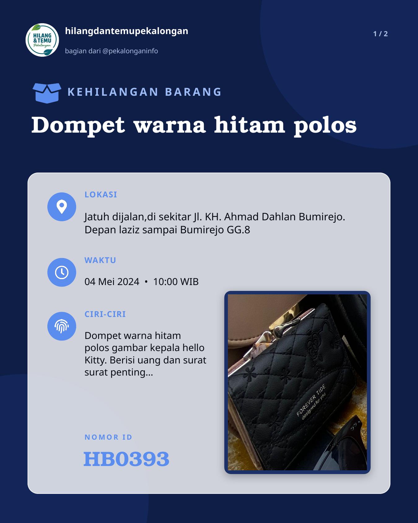 Slide 1 laporan Dompet warna hitam polos