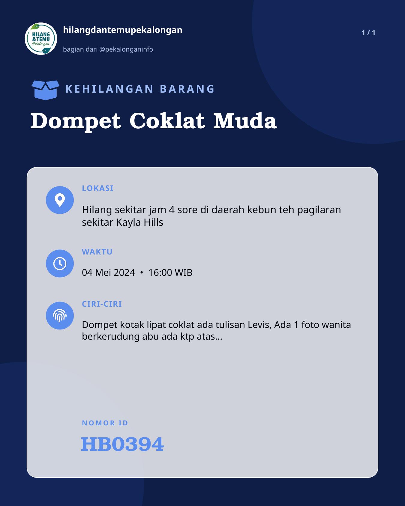 Slide laporan Dompet Coklat Muda (HB0394)
