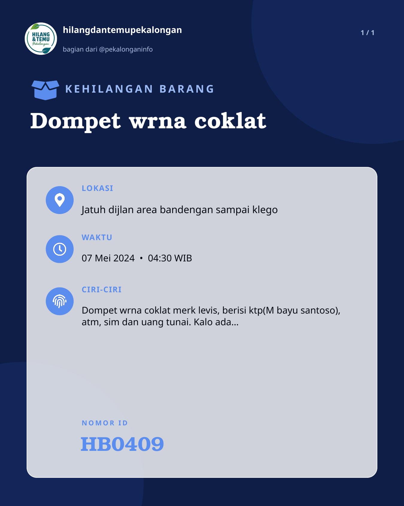 Slide laporan Dompet wrna coklat (HB0409)