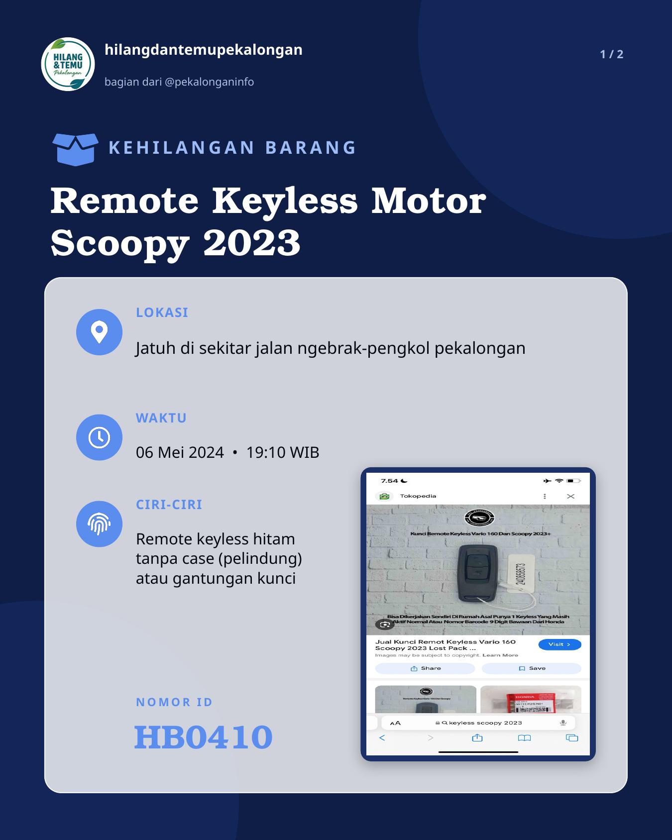 Slide 1 laporan Remote Keyless Motor Scoopy 2023