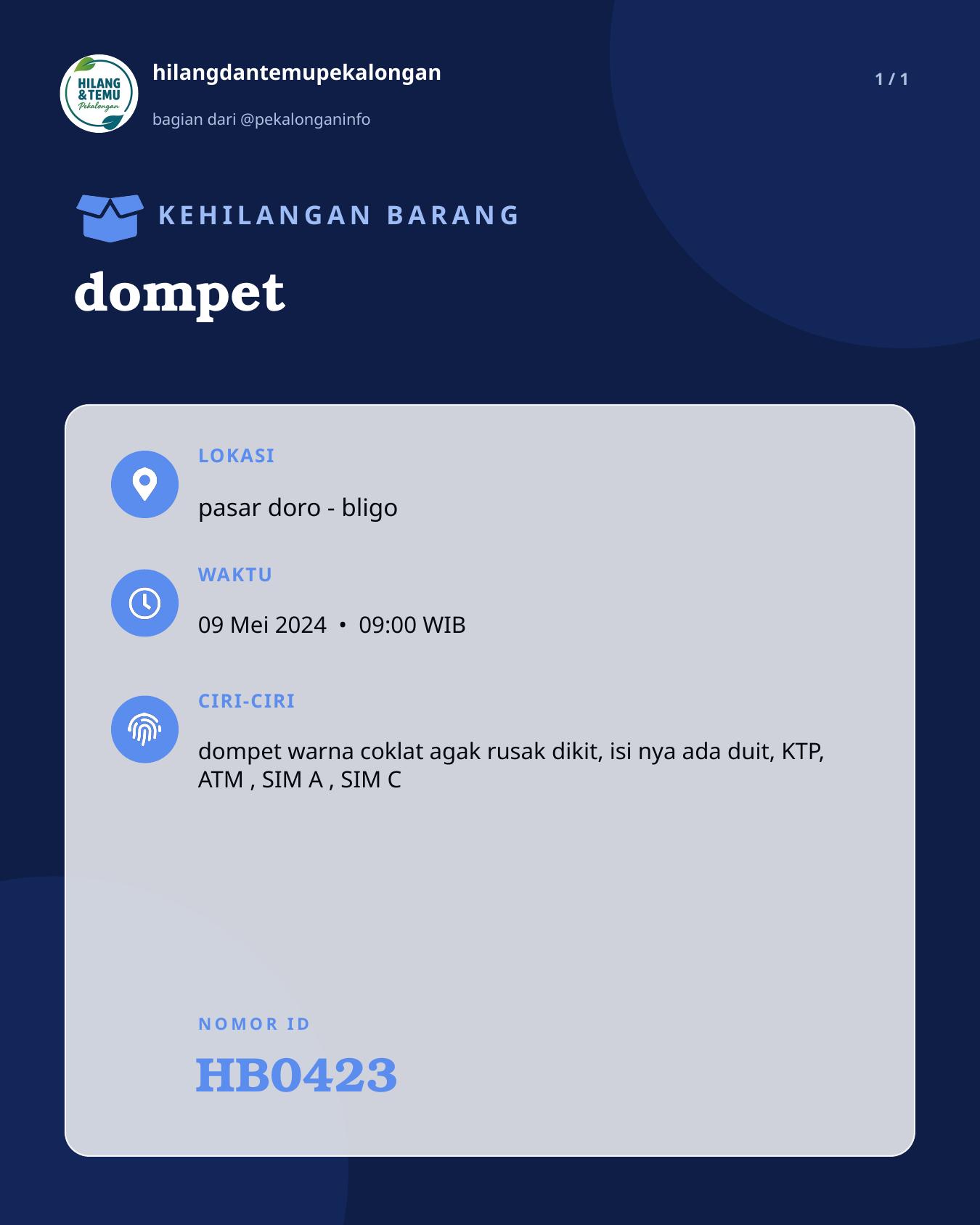 Slide laporan dompet (HB0423)