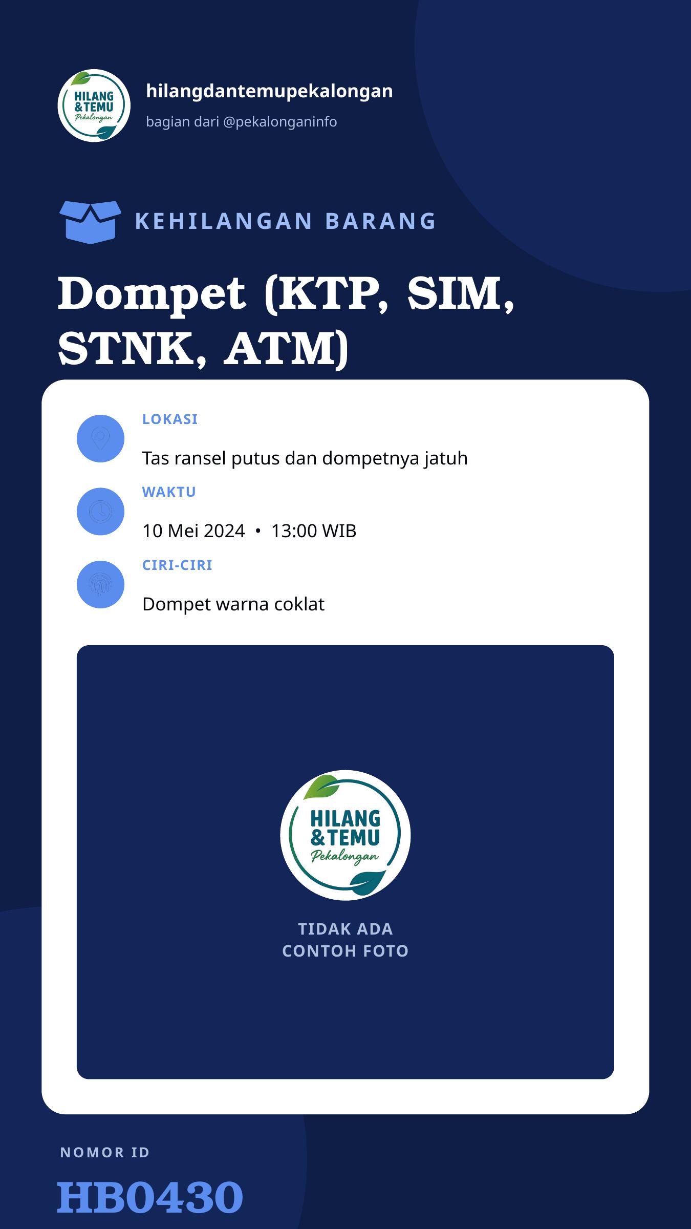 Story 9:16 laporan Dompet (KTP, SIM, STNK, ATM)