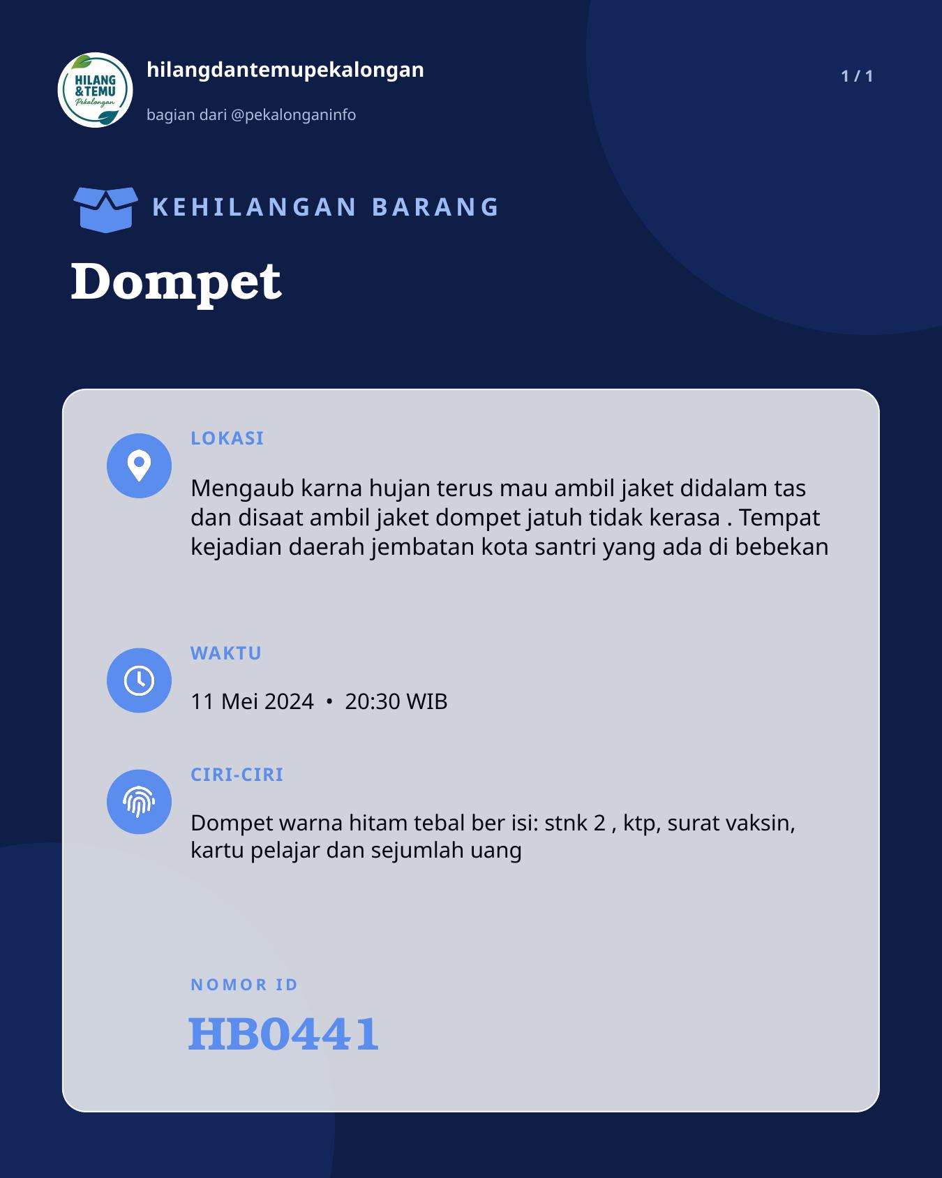 Slide laporan Dompet (HB0441)