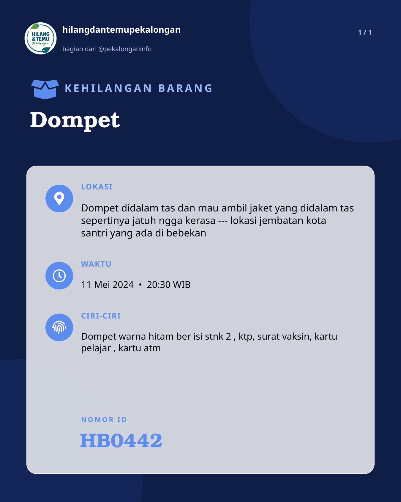 Slide laporan Dompet (HB0442)