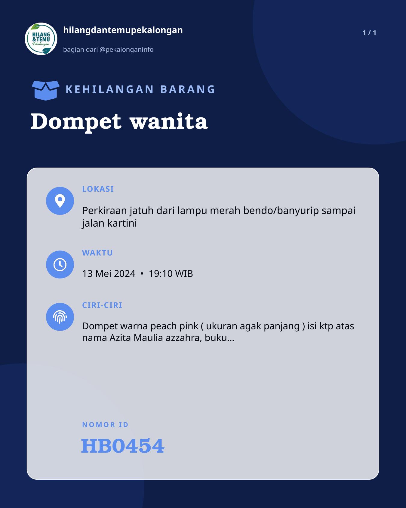 Slide laporan Dompet wanita (HB0454)