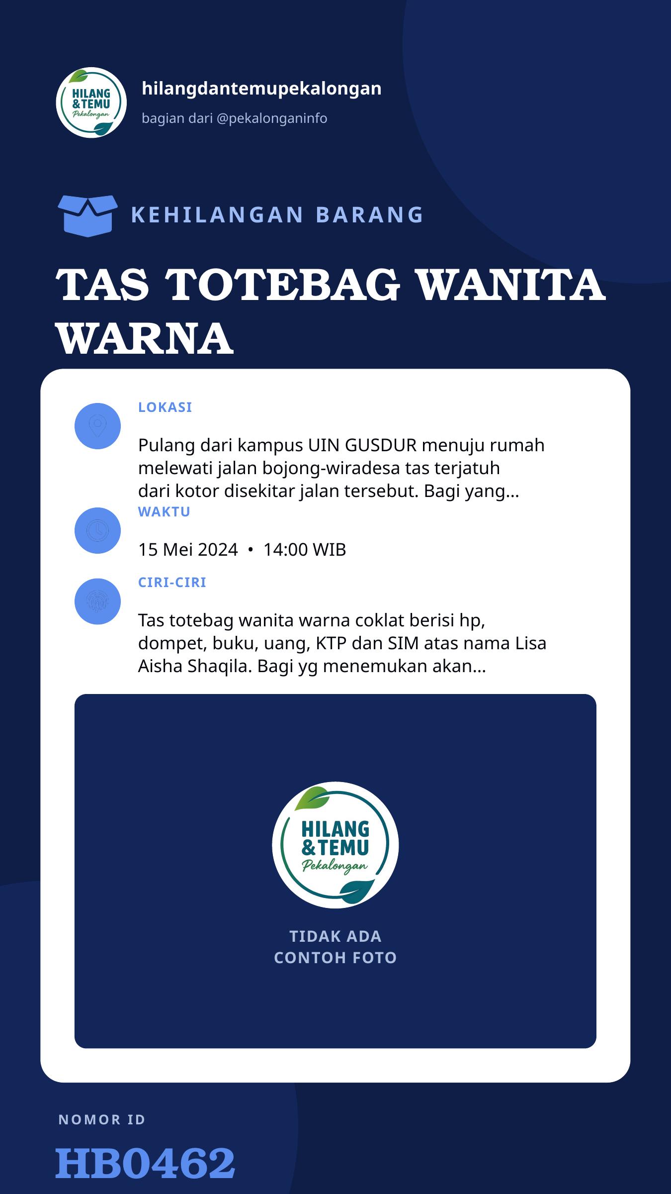 Story 9:16 laporan TAS TOTEBAG WANITA WARNA COKLAT
