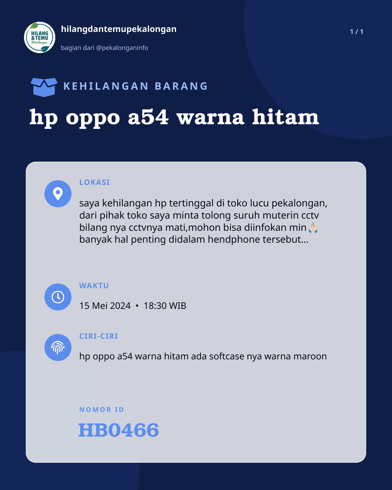 Slide laporan hp oppo a54 warna hitam (HB0466)