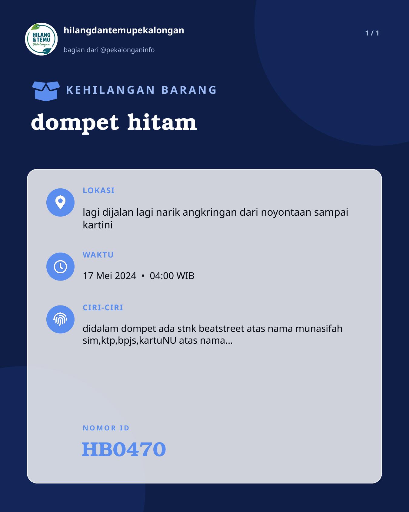 Slide laporan dompet hitam (HB0470)