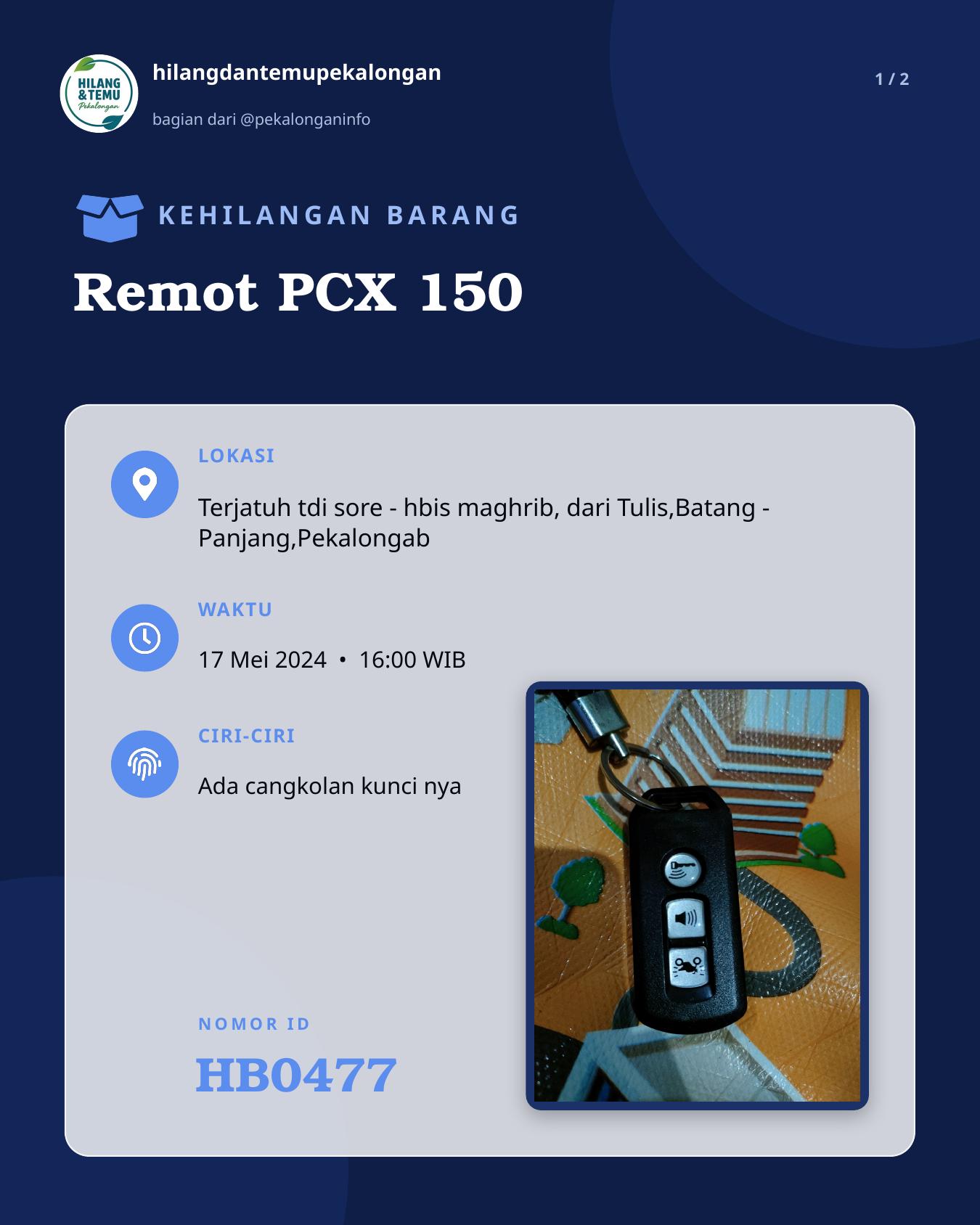 Slide 1 laporan Remot PCX 150