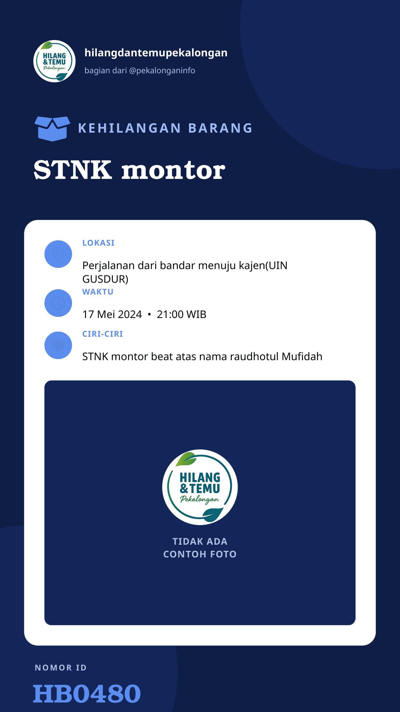 Story 9:16 laporan STNK montor