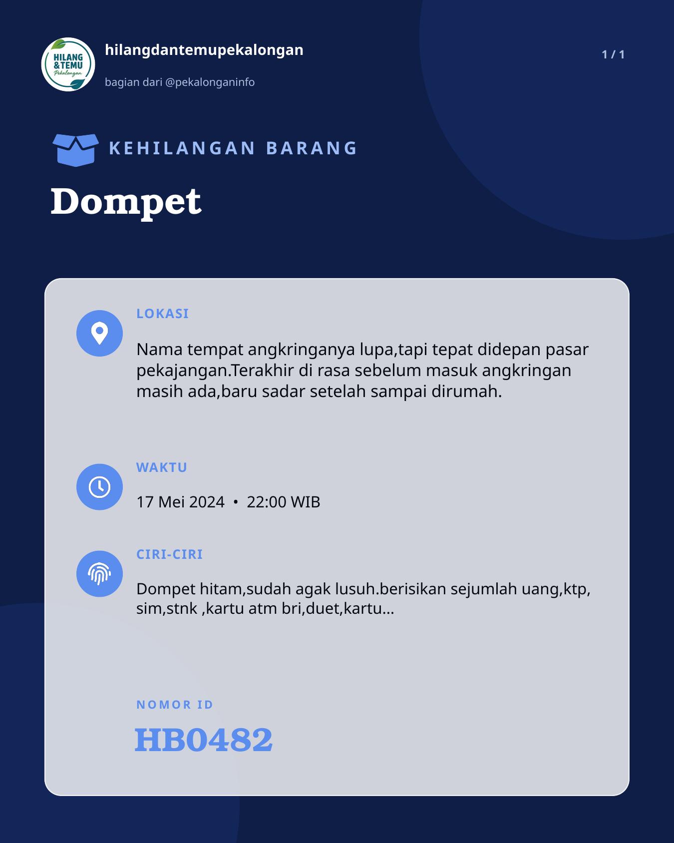Slide laporan Dompet (HB0482)