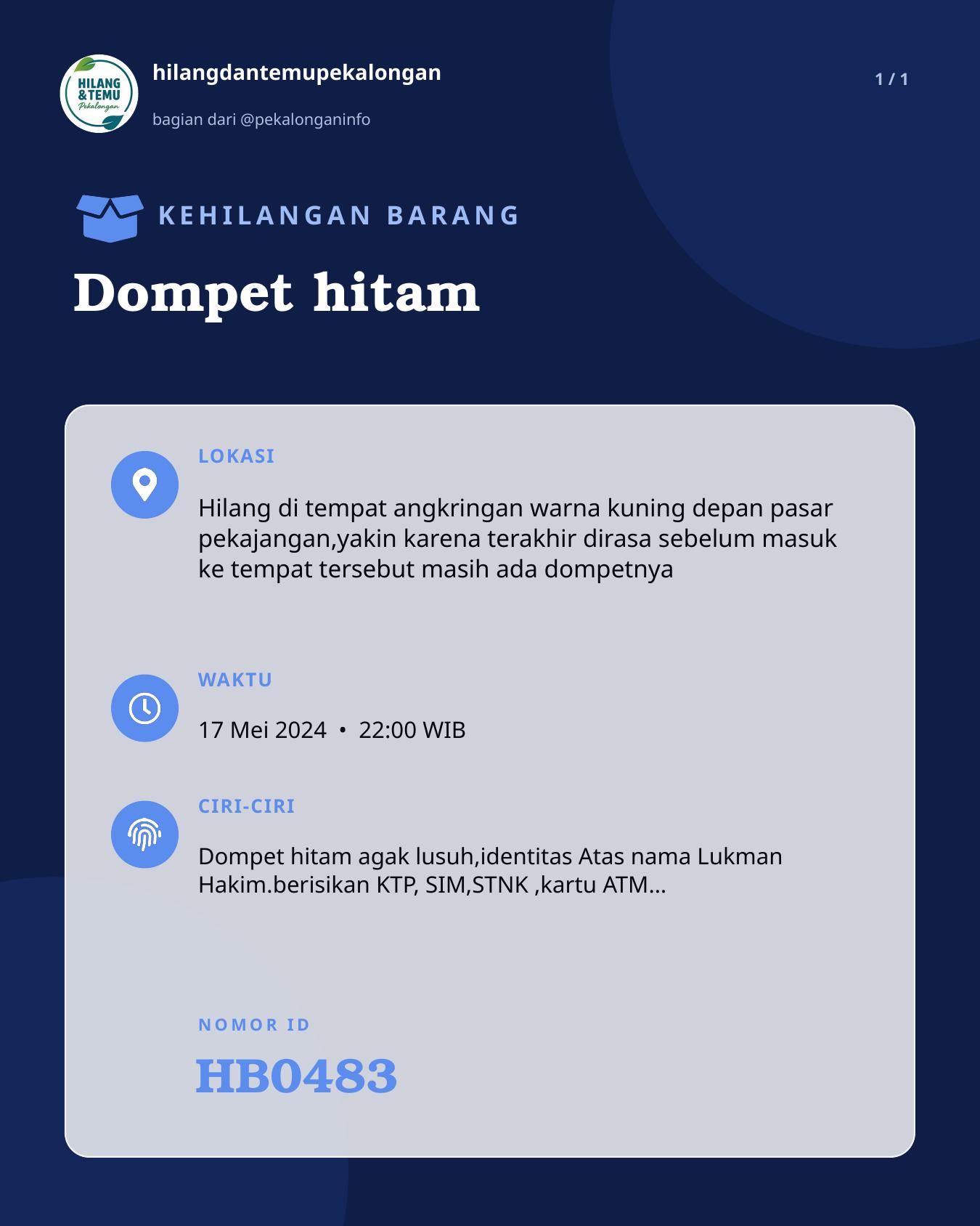Slide laporan Dompet hitam (HB0483)
